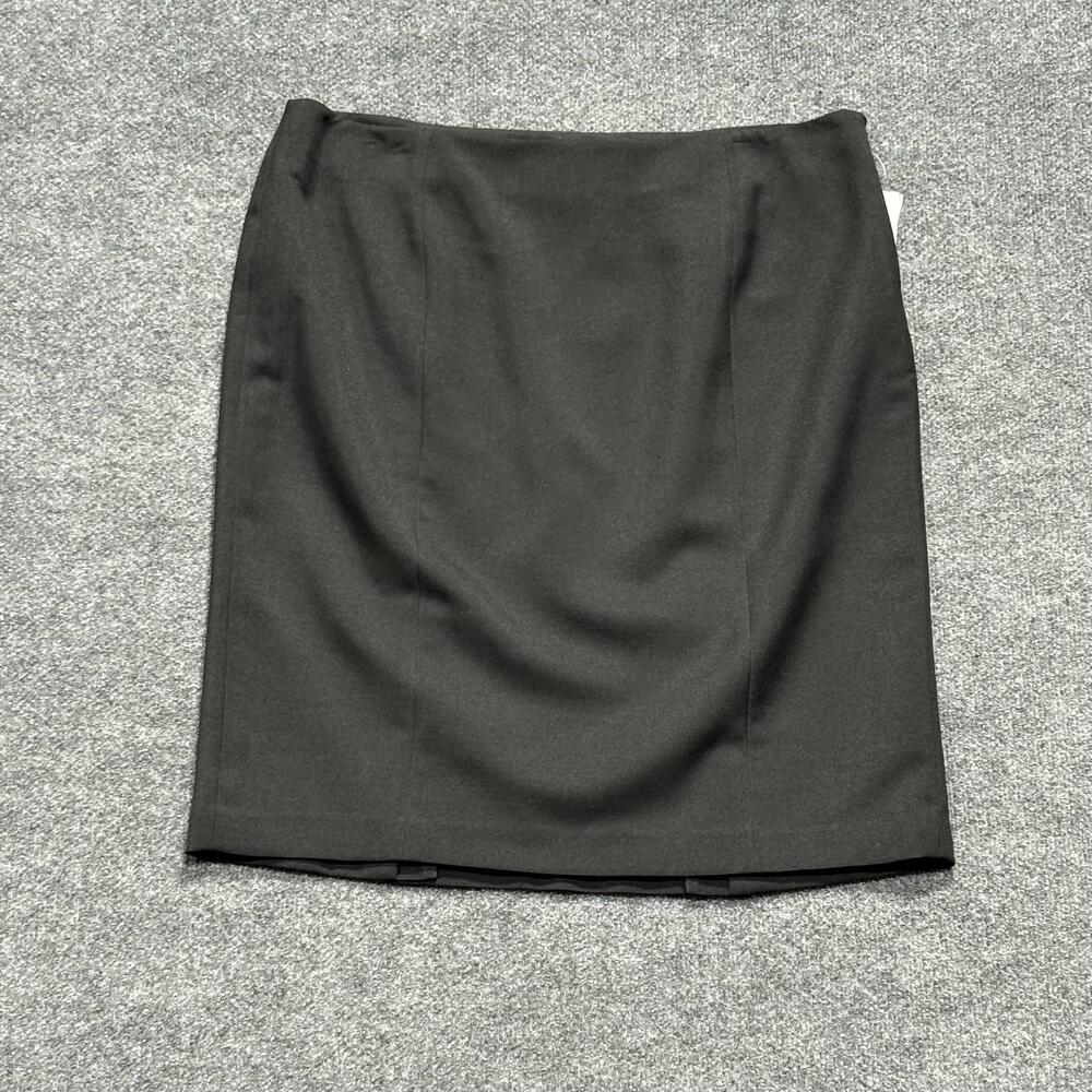 Evan Picone Skirt Womens 16 Black Twill Knee Length Pencil Lined Career Workwear